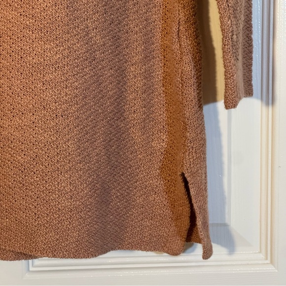 Eileen Fisher Organic Linen Cotton V-Neck Knit Top Warm Tan M, Capsule Wardrobe - Picture 6 of 9